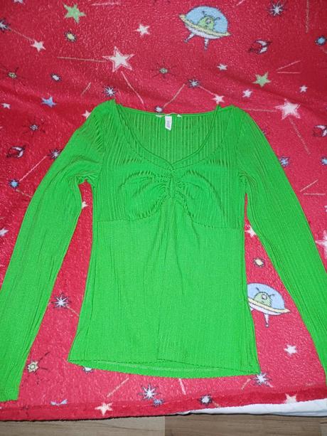 Zelený dámsky pulóver, h&m,s