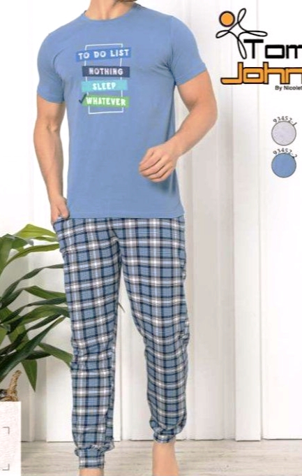 Pánske bavlnené pyžamo krátke a dlhé nohavice, 4xl - xxxl