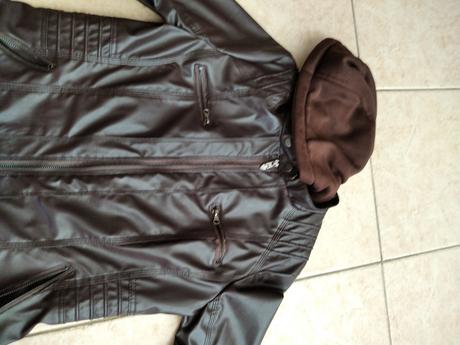 Hnedá koženková bunda, l