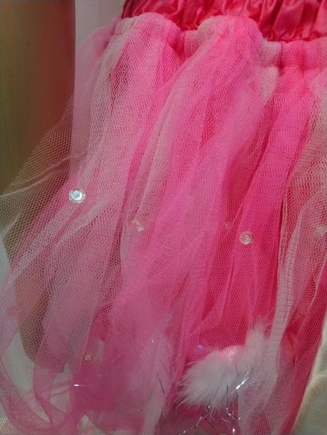 Kostým mačička ružovo biela, 3-4r, 98-104 cm, 