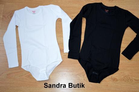 Detské bavlnené body biele a čierne, 92 - 140