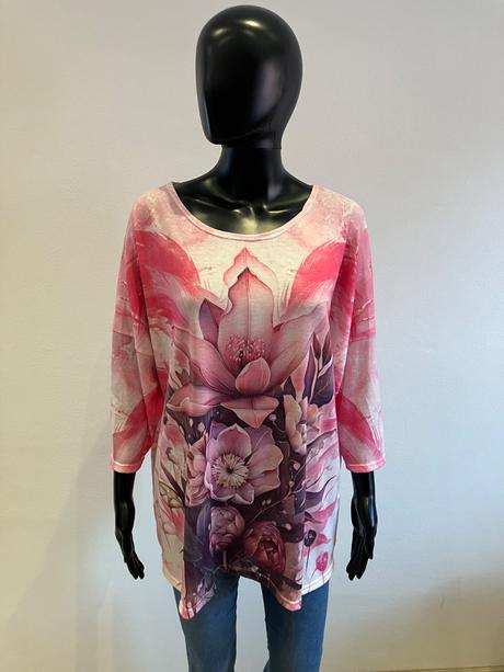 Dámske kvetované oversize svetrové tričko (uni), l / m / s / xl