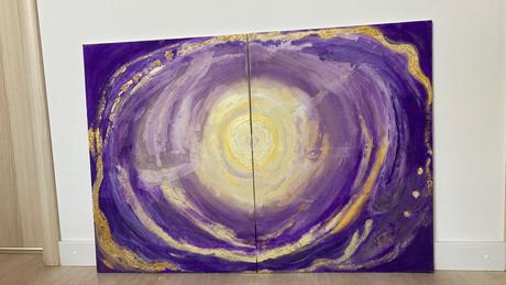 Set abstraktných obrazov na platne, 