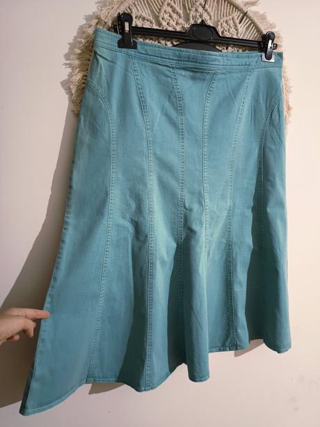 Riflová midi sukňa seda, xxl