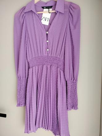 Nové fialové šaty zara, zara,xs