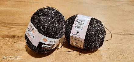 Yarn art bright - 107 - 035 - čierno strieobrná, 