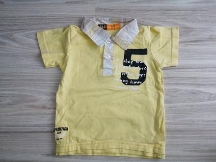 Žlté frajerské tričko s golierikom č. 68/74, 68