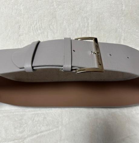 Hrubý sivý opasok so zlatou sponou,