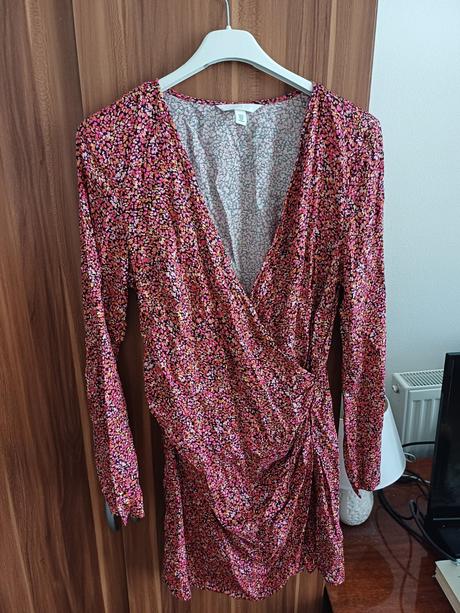 Farebné šaty s dlhým rukávom, h&m,m