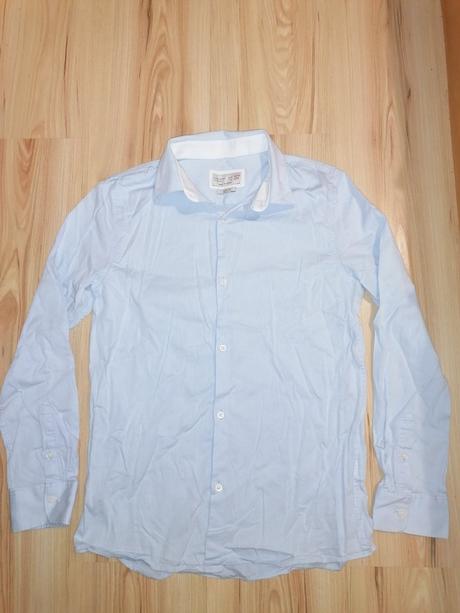 Bledomodrá košeľa, zara,164