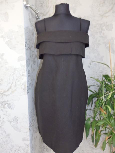 Luxusne lanove saty,čiernej farby,s podsivkou,vyso, 34