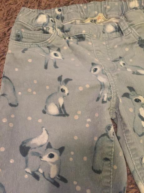 Menžestrové nohavice, 2 páry, h&m,122