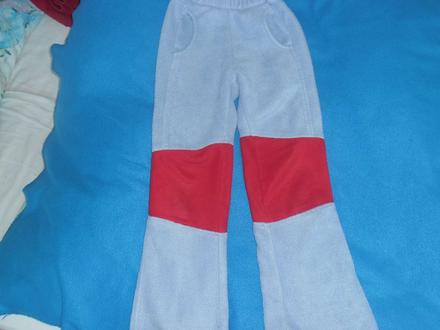 Flisove červenomodre športove nohavice, 128