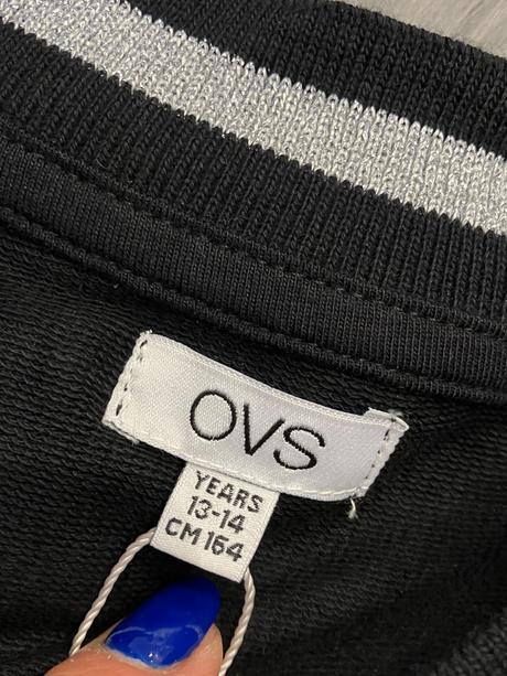 Dievčenská mikina so strieborným lemom ovs (164), ovs,164