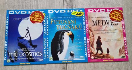 Dvd hit - putování tučňáku, microcosmos, medvěd,