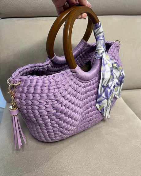 Handmade hackovana kabelka, 