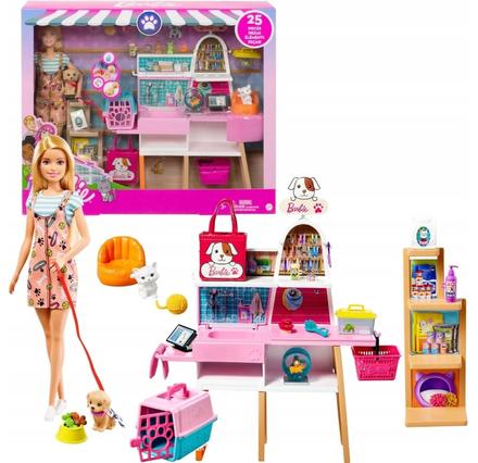Barbie obchod a spa pre zvieratká s bábikou grg90,