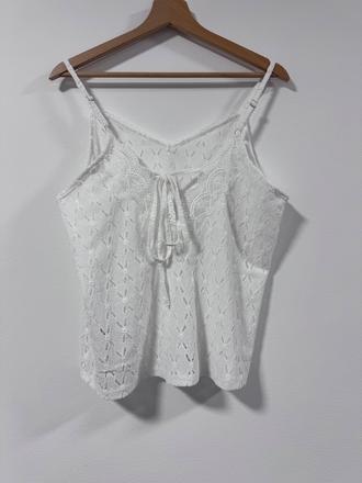 Nádherný boho biely top s krajkou ibiza style, m