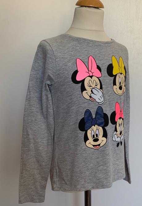 H&m šedé tričko s minnie mouse, h&m,134