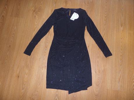 Čierne šaty s trblietkami, orsay,m