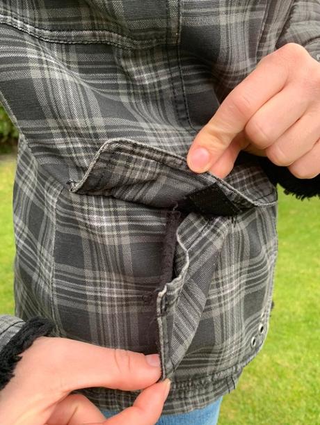 Čierna zimná látková bunda, fishbone,xs