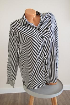 Čierno biela viskózová oversize košeľa, m/l, m