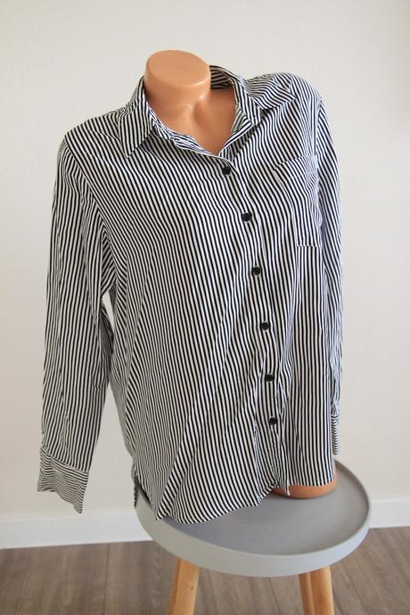 Čierno biela viskózová oversize košeľa, m/l, m