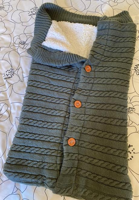 Teplý vak kožušinka - pletenina  + čiapka, 74