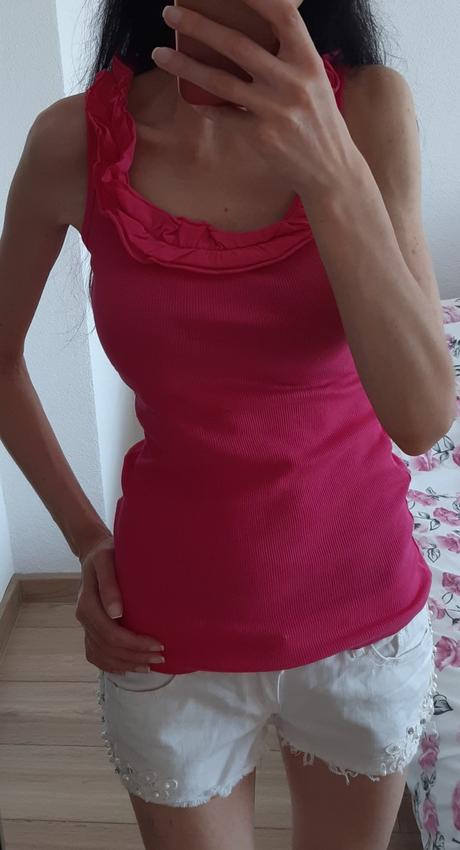 Ruzovy top s volanikom, terranova,s