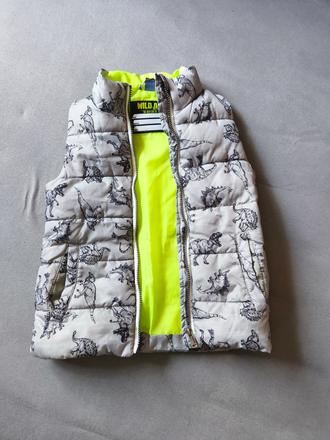 Dinosaurová páperka/vesta bez rukávov, dopodopo,122