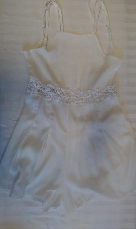 Dámsky biely letný overal, 32/34, 32