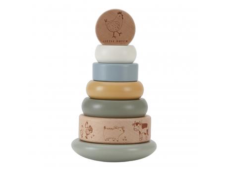 Little dutch nasadzovacie krúžky drevené farma,