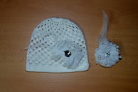 Háčkovaná čiapočka s kvetom, 50 - 158