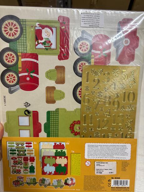 Adventný kalendár- vianočny vlacik na poskladanie,