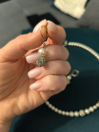 Náhrdelník s náušnicami swarovski kryštál,