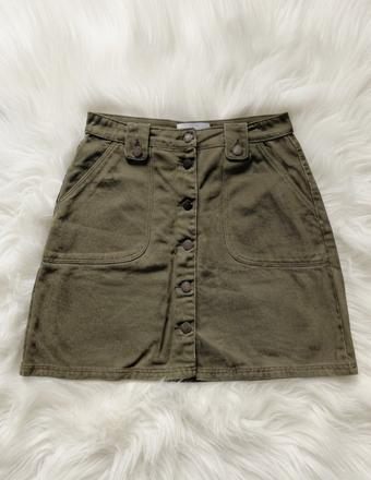 Khaki riflová sukňa, new look,m