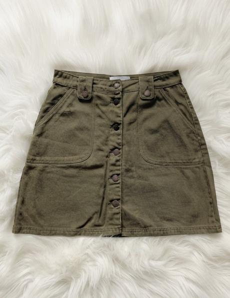 Khaki riflová sukňa, new look,m