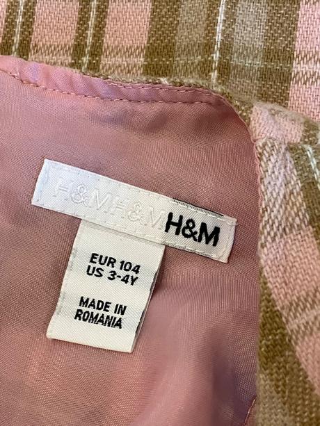 Dievčenské elegantné šaty kockované h&m (3-4r.), h&m,104