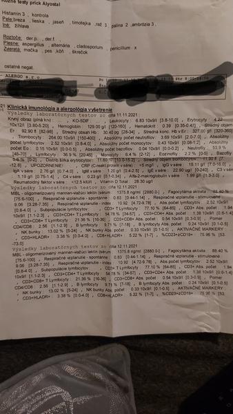 Vyšla mi z mojich výsledkov alergia?