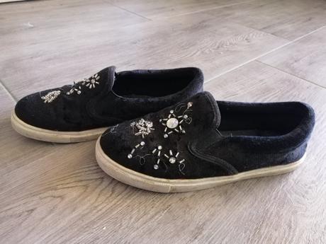 Zamatové slip-on našuchovačky veľ. 34, reserved,34