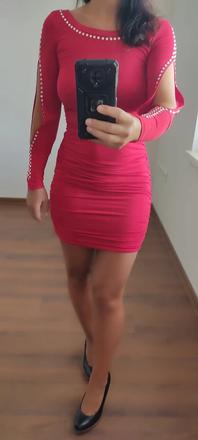Šaty mini červené, 38