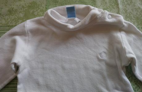 Biele body s golierom, navigare, 74-80 cm, 80