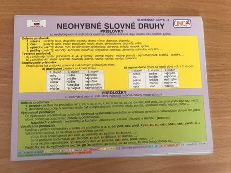 Slovenčina 11 ks obojsranné kartičky, 