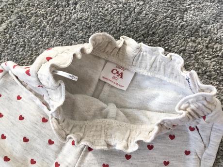 C&a oteplené tepláky + čelenka dievča 80 srdiečka, c&a,80