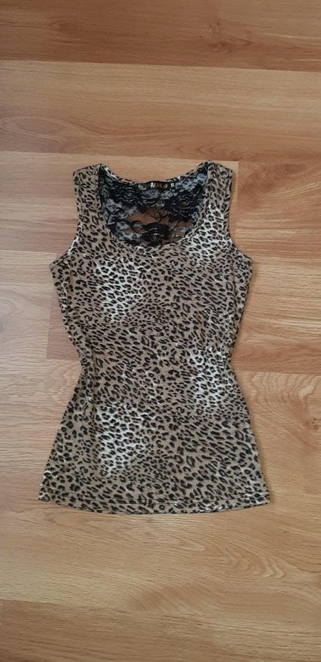 Leopardí čipkovaný top, xs