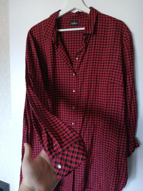 Salko károvaná košeľa červeno čierna, 44 / 46