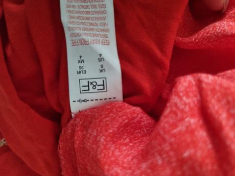 Červený top s otvormi na rukávoch 38, f&f,38