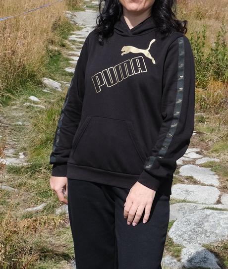 Mikina čierna puma s kapucňou, puma,xl