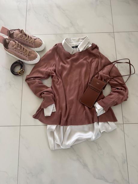 Základný sveter- púdrovo ružová, zara,s