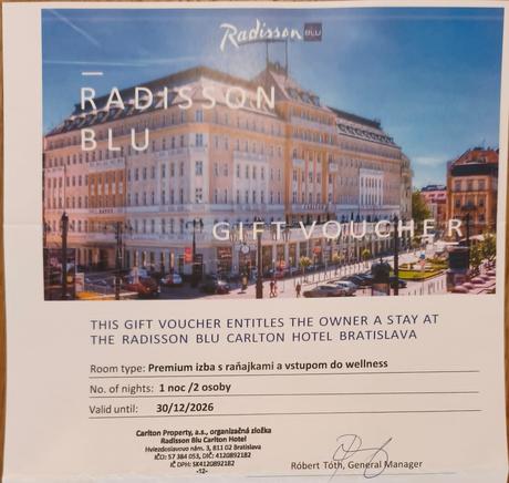 Darčekovy poukaz hotel carlton s wellnessom,